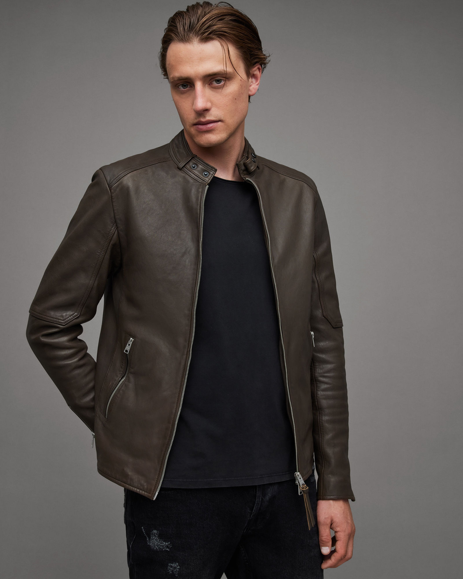 Allsaints holbrooke 2025 leather jacket