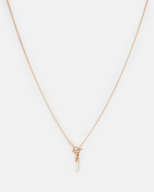 Lyra Cross Gold-Tone Necklace BLACK/WARM BRASS