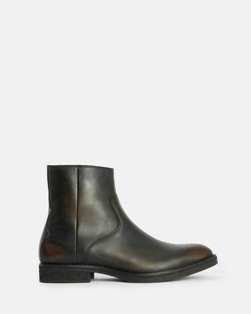 AllSaints Lang Leather Zip Up Boots