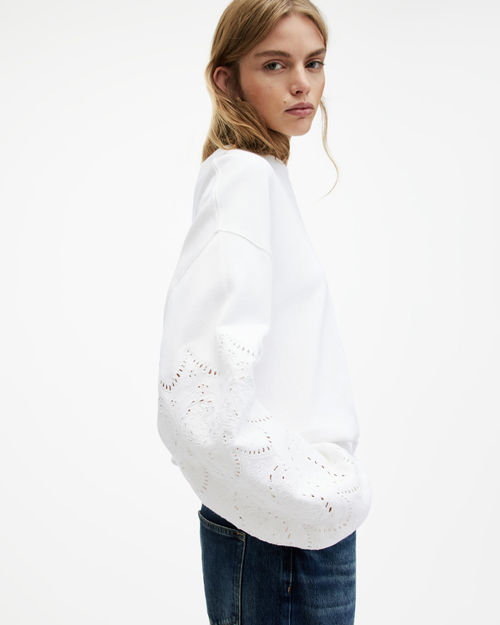 Allsaints Agata Relaxed Fit Broderie Sweatshirt