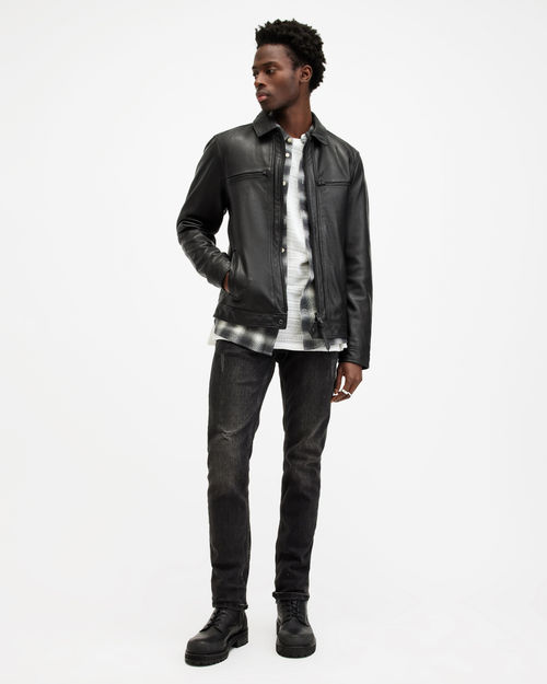 AllSaints Luck Slim Front Zip...