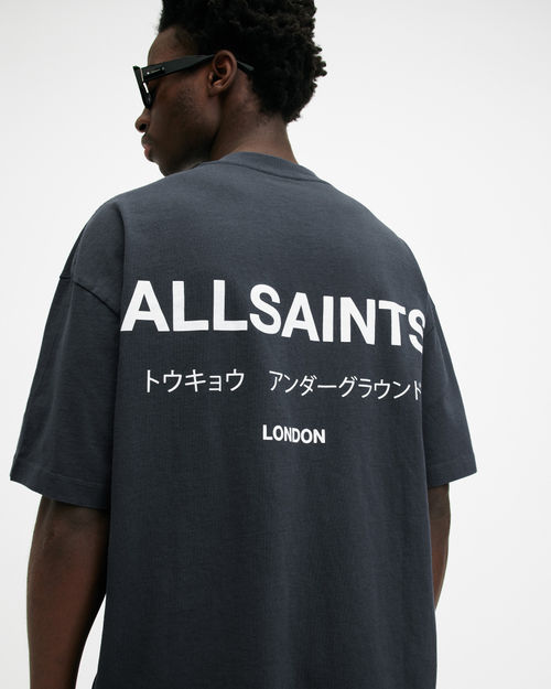 AllSaints Ossage T-Shirt, Soot Black Marl, £35.00