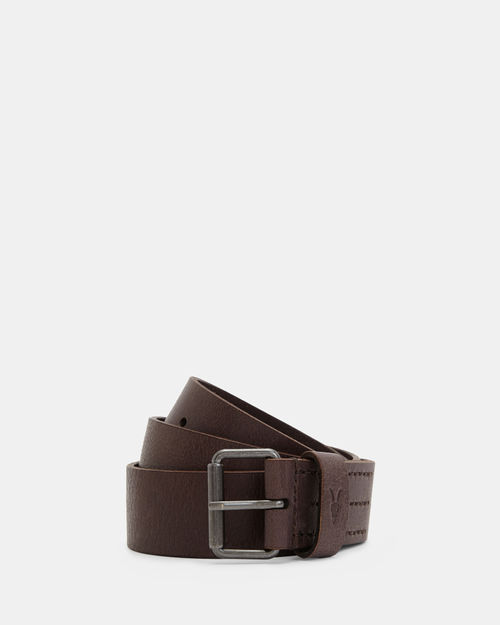 ALLSAINTS Brass Buckle Leather Belt