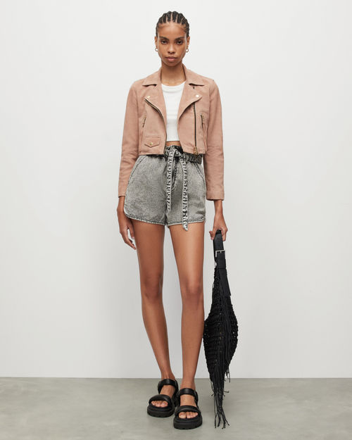 Allsaints Elora Cropped Suede...