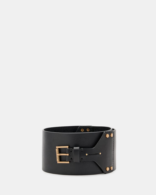 Allsaints Eden Studded Leather Waist Belt