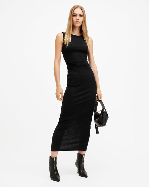 AllSaints Katarina Boat Neck Slim Fit Maxi Dress