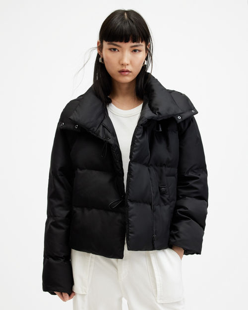 AllSaints Naro Leather Puffer Vest