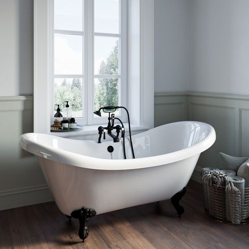 Freestanding Double Ended Bath 1615 x 720mm - Porto - Furniture123