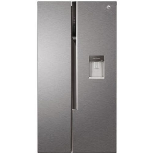 electriQ 430 Litre Side-By-Side American Fridge Freezer - Silver