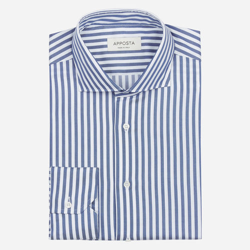 Hemd streifen marineblau baumwollstretch twill, kragenform modernisierter spreizkragen mit kurzen spitzen