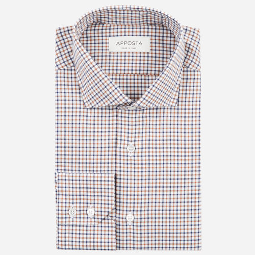 Hemd groß kariert multi flanell twill, kragenform modernisierter spreizkragen mit kurzen spitzen