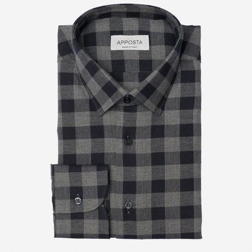 Hemd groß kariert multi flanell twill, kragenform modernisierter spitzkragen mit kurzen spitzen