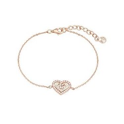 Argento Rose Gold Heart Twist Bracelet