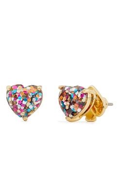 Kate spade glitter sales heart earrings