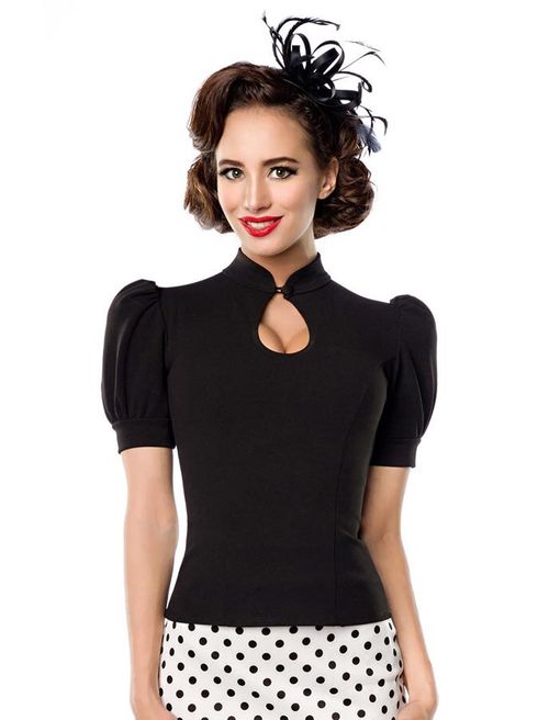 Jersey Bluse Schwarz