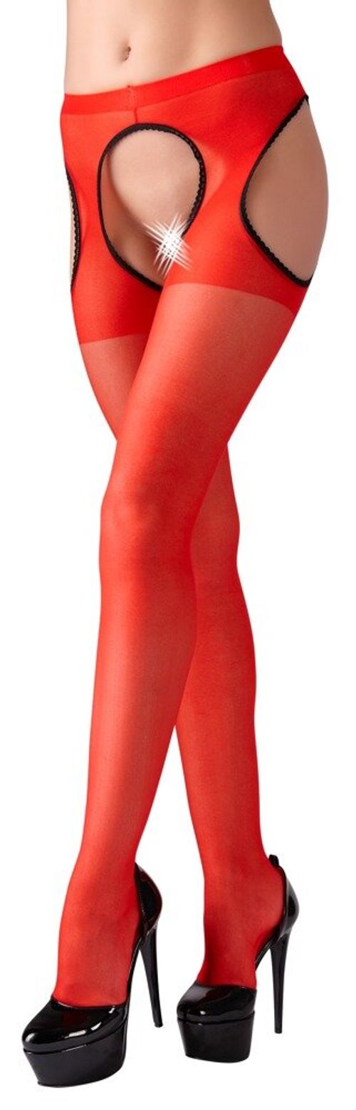 Strumpfhose Ouvert Rot und...