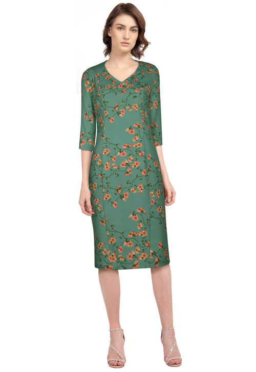 Retro Pencil-Kleid mit Blumen...