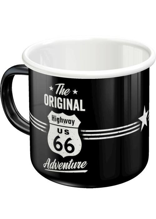 Highway 66 Emaille Tasse