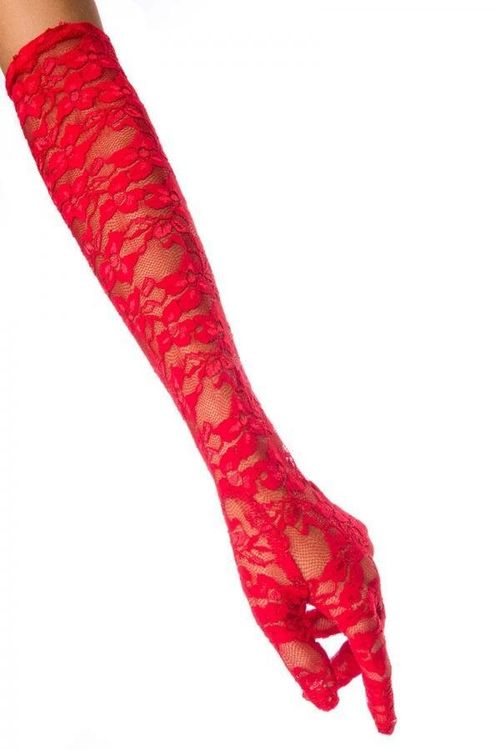 Spitzenhandschuhe Rot