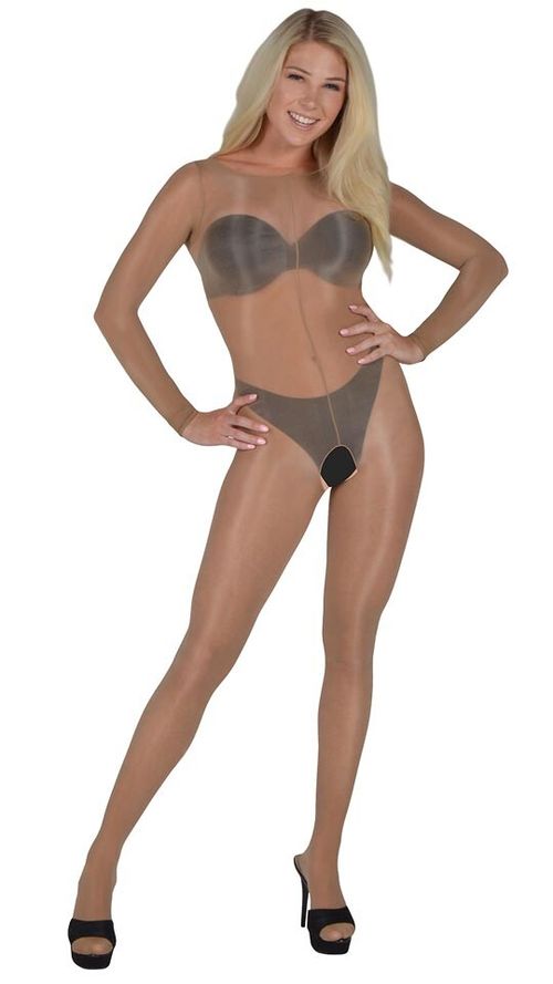 Glossy Bodystocking Suntan