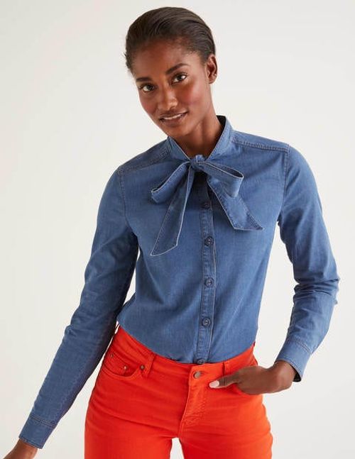 Keira Bow Neck Shirt Mid...