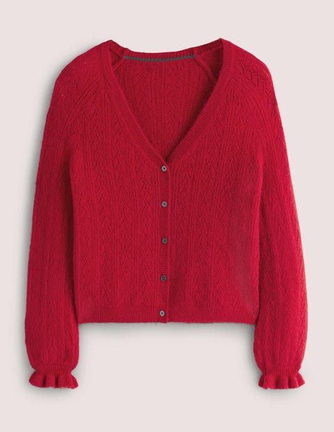 Blakeney Fluffy Cardigan Dusty Red 
