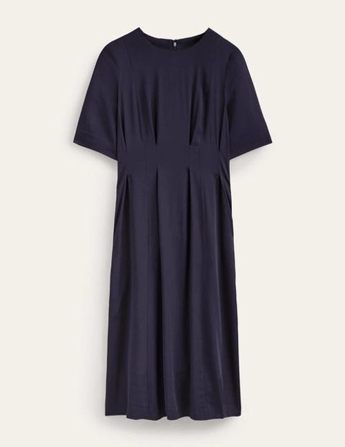 Pleated Midi Dress Blue Women...