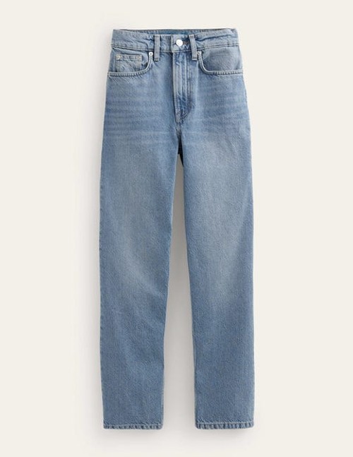 Mid Rise Tapered Jeans Denim...