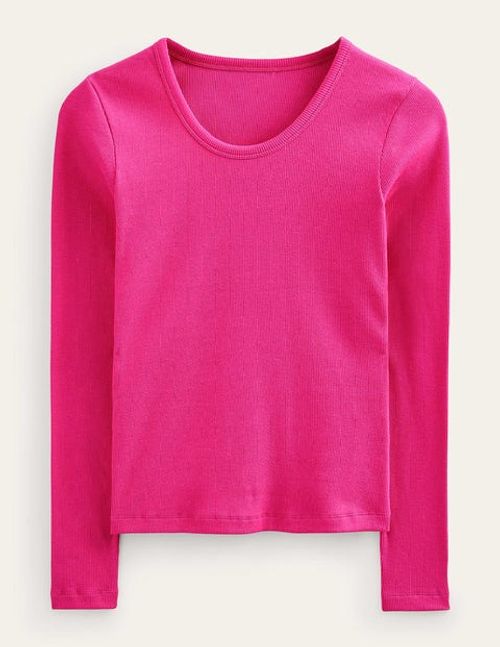 Cotton Rib Scoop Neck Top...