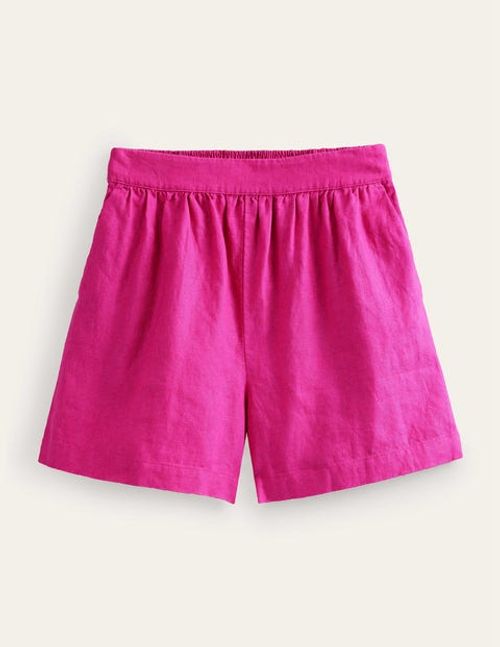 Pull-on Linen Shorts Purple...