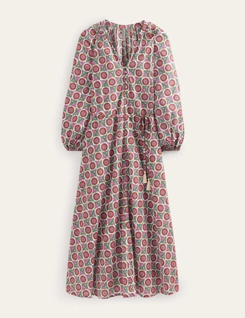 Notch-Neck Cotton Maxi Dress...