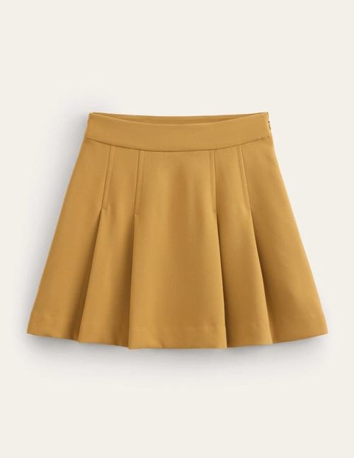 Pleated Crepe Mini Skirt...