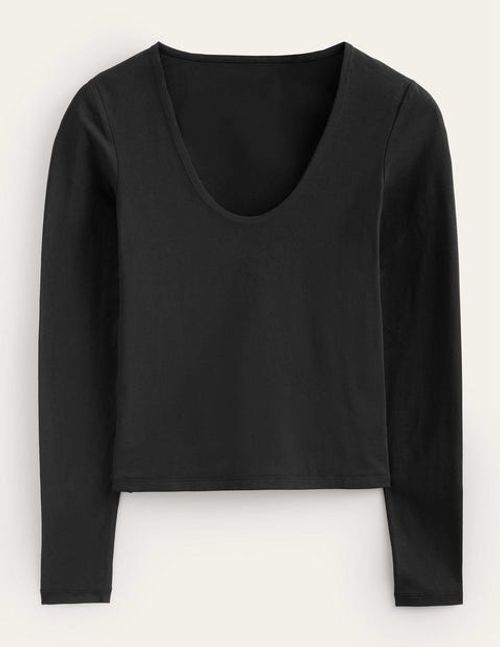 Double Layer Scoop Neck Top...