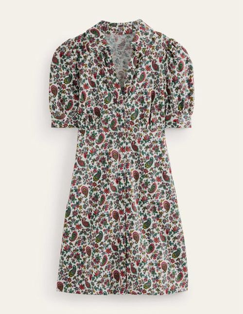 Button Jersey Mini Tea Dress...