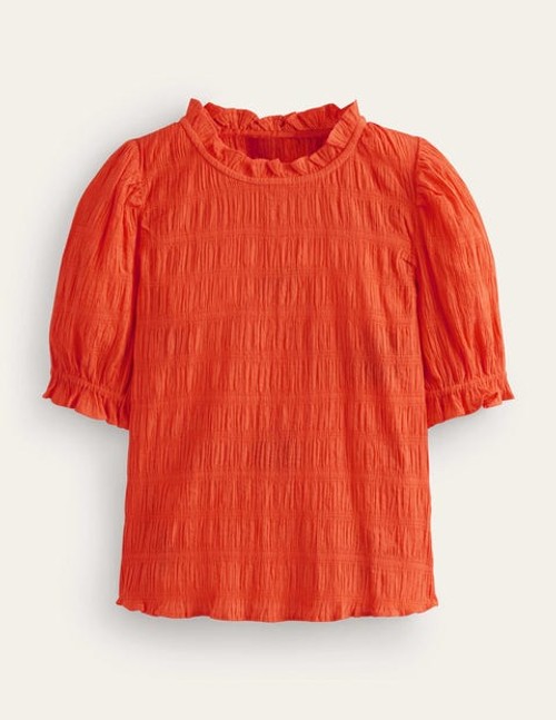 Fitted Textured Top Orange...