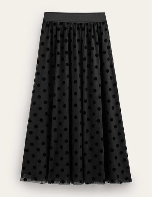 Tulle Full Midi Skirt Black...