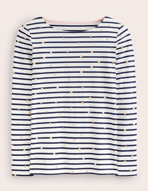 Ella Long Sleeve Breton White...