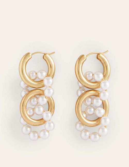 Link Bead Earrings White...