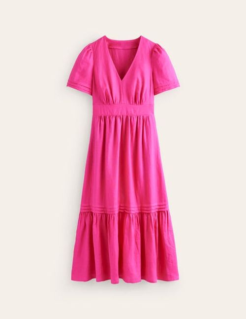 Eve Linen Midi Dress Pink...