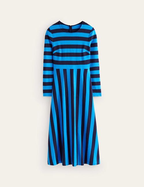 Stripe Jersey Midi Dress Blue...