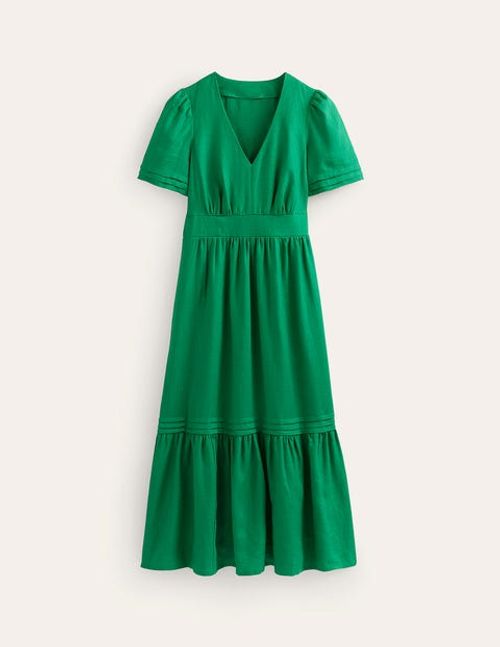 Eve Linen Midi Dress Green...