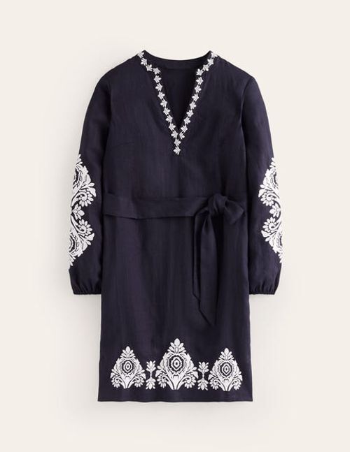 Cleo Embroidered Linen Dress...