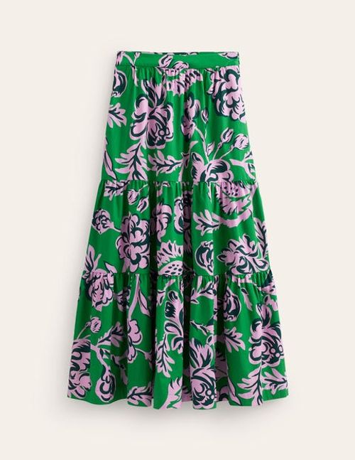 Lorna Tiered Maxi Skirt Green...