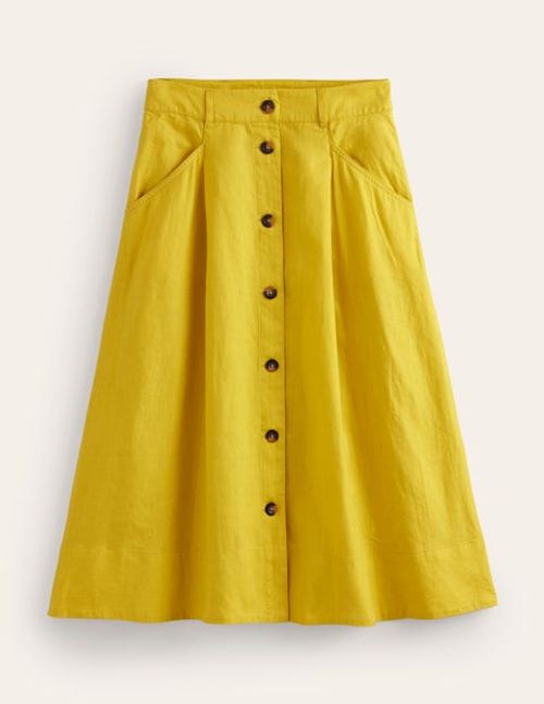 Petra Linen Midi Skirt Yellow...