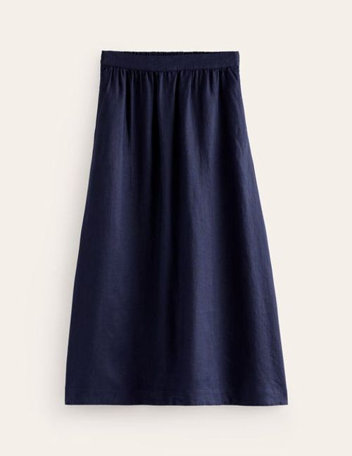 Florence Linen Midi Skirt...