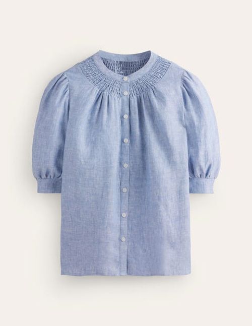 Ada Linen Top Blue Women...