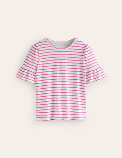 Crew Neck Frill Cuff T-shirt...