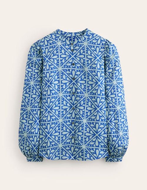 Blouson Sleeve Blouse Blue...