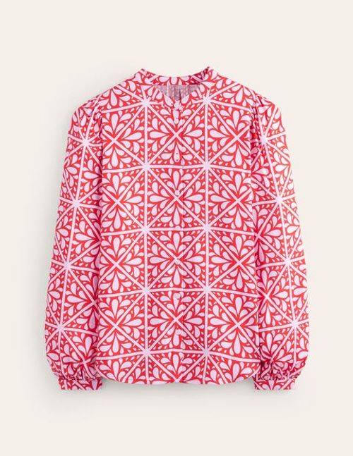 Blouson Sleeve Blouse Red...