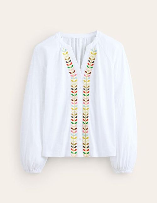 Embroidered Detail Top White...